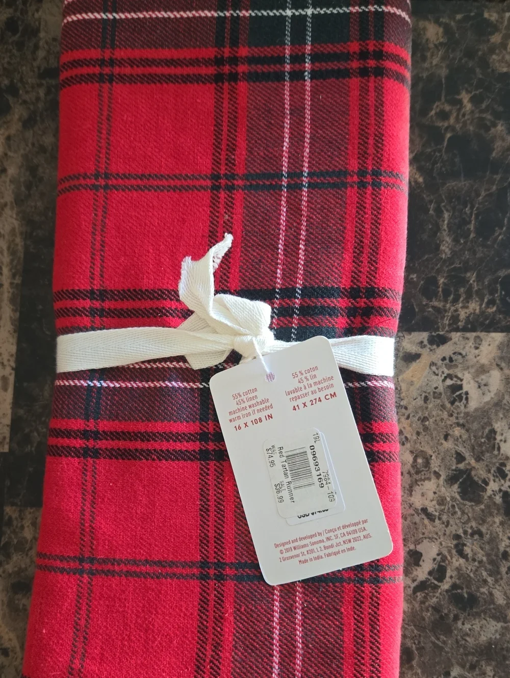 Williams Sonoma Red Plaid Holiday Throws and Napkin Set